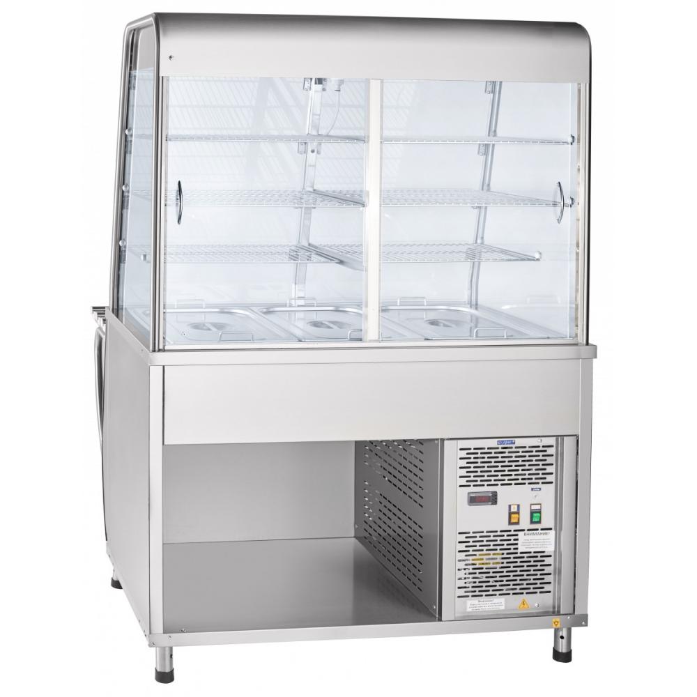 Холодильная витрина-прилавок ABAT ПВВ(Н)-70Т-С-НШ под дерево (ПРЕМЬЕР)