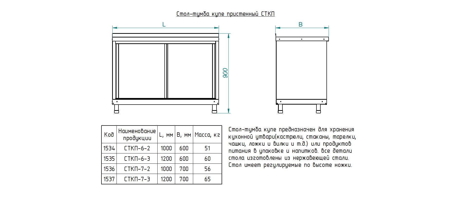 Стол тумба сткп 6 3